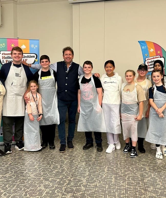 James Martin, celebrity chef with lots of children part of Bolton Council's HAF programme