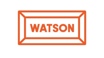 Graphic shows a outline of an orange brick, in the brick it says 'Watson'